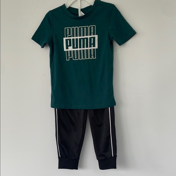 Puma Green and Black Set with Logo and Pant Stripe 2T - Picture 5 of 11